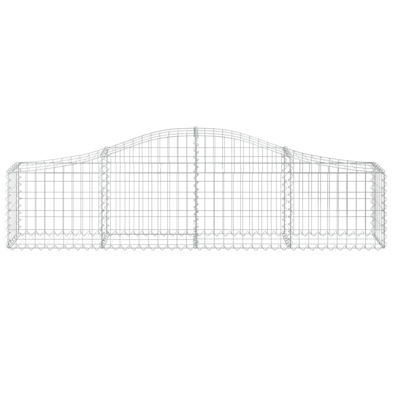 Cestas De Gaviones 8 Uds Forma De Arco Hierro 200x30x40/60 Cm