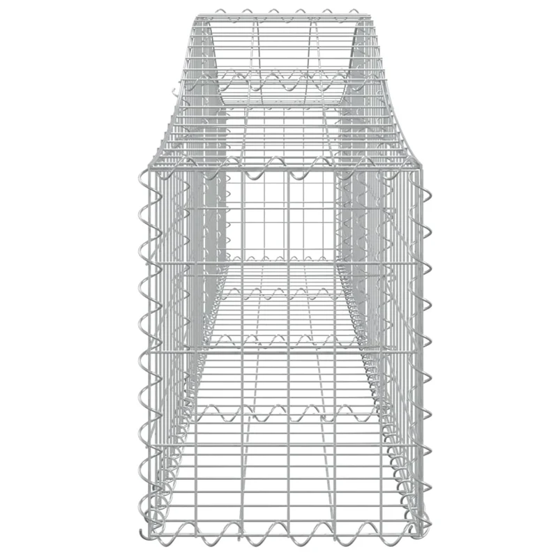 Cestas De Gaviones 8 Uds Forma De Arco Hierro 200x30x40/60 Cm