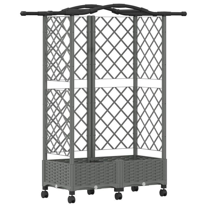 Cama Elevada Con Trellis Y Techo Gris Claro 124 X 40 X 129 Cm