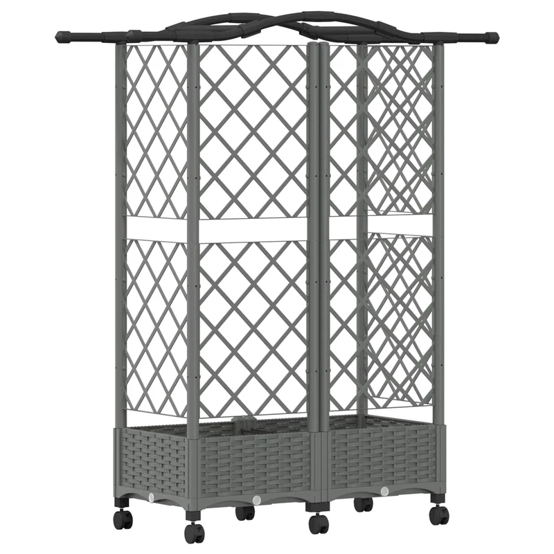 Cama Elevada Con Trellis Y Techo Gris Claro 124 X 40 X 129 Cm
