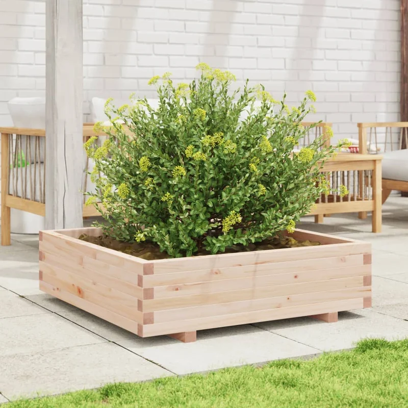 Jardinera De Madera Maciza De Pino 90x90x26,5 Cm