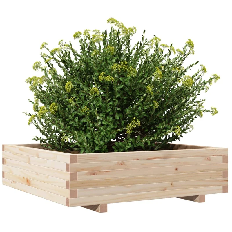 Jardinera De Madera Maciza De Pino 90x90x26,5 Cm