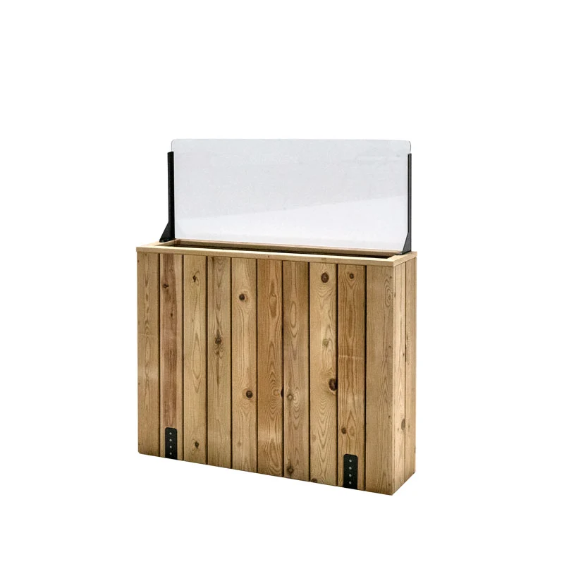 Jardinera Alta De Madera Con Cortavientos 40 Cm 100x24x80 Cm Hortalia