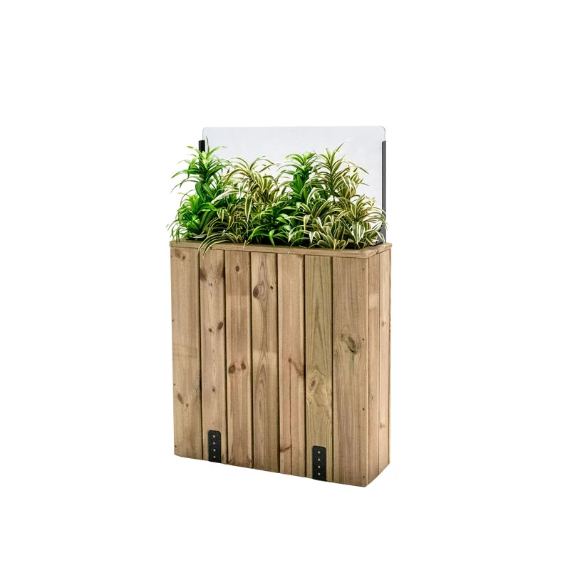 Jardinera Alta De Madera Con Cortavientos 40 Cm 75x24x80 Cm Hortalia