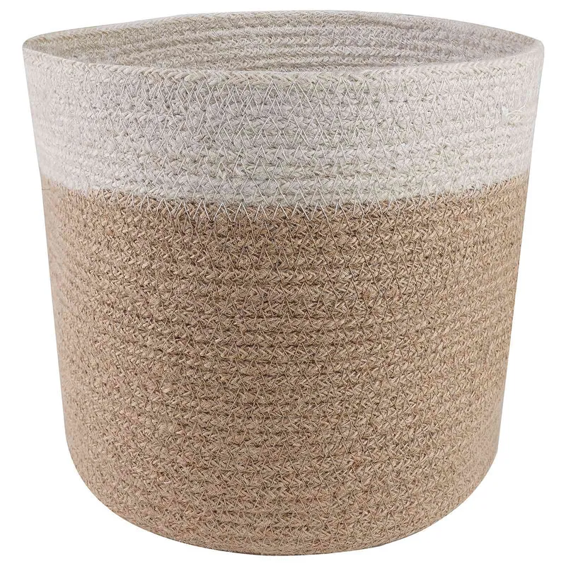 Set De Macetas De Planta 2 Uds. Natural Y Blanco Ø 21 X 21 Cm