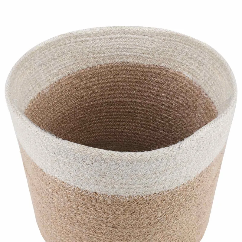 Set De Macetas De Planta 2 Uds. Natural Y Blanco Ø 21 X 21 Cm