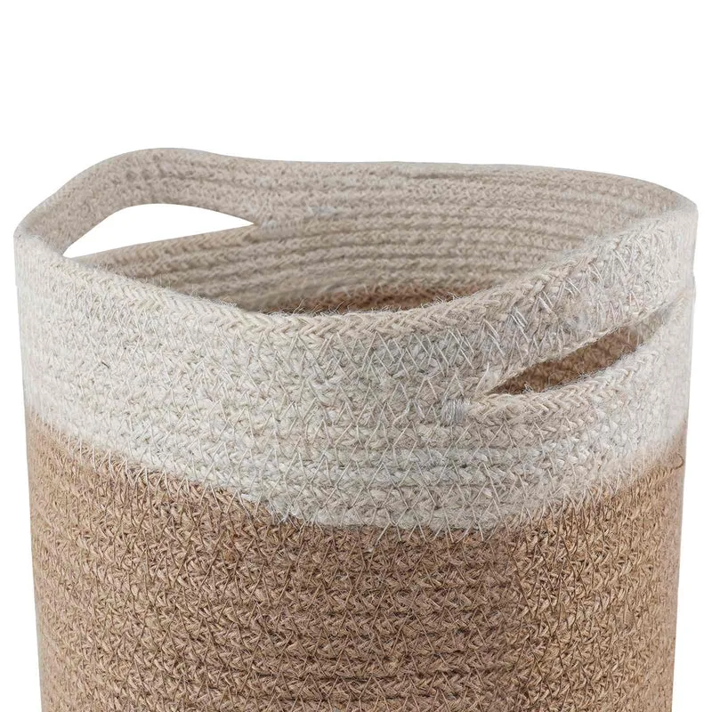 Set De Macetas De Planta 2 Uds. Natural Y Blanco Ø 21 X 21 Cm