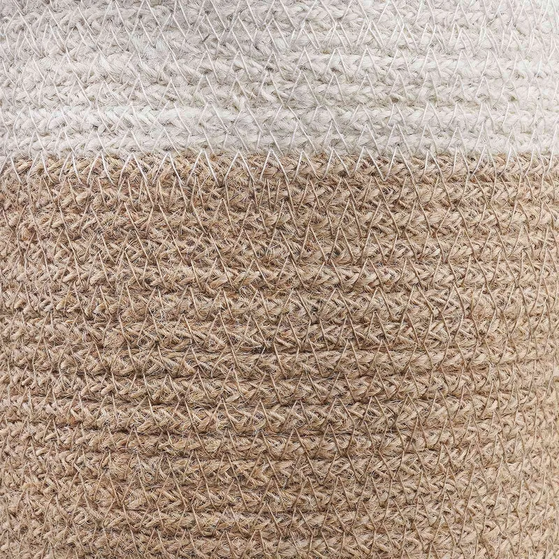Set De Macetas De Planta 2 Uds. Natural Y Blanco Ø 21 X 21 Cm
