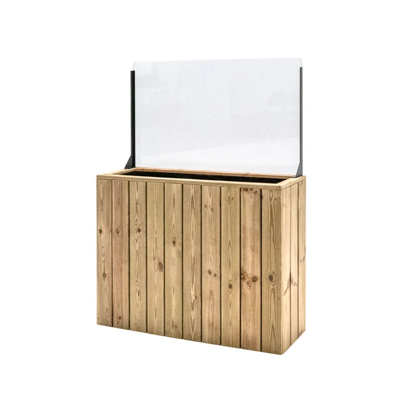 Jardinera Alta De Madera Autoportante Con Cortavientos 60 Cm 100x34,5x80 Cm Hortalia