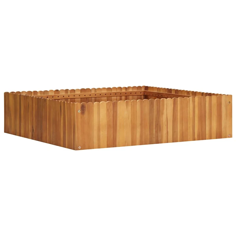 Arriate De Madera Maciza De Acacia 100x100x25 Cm