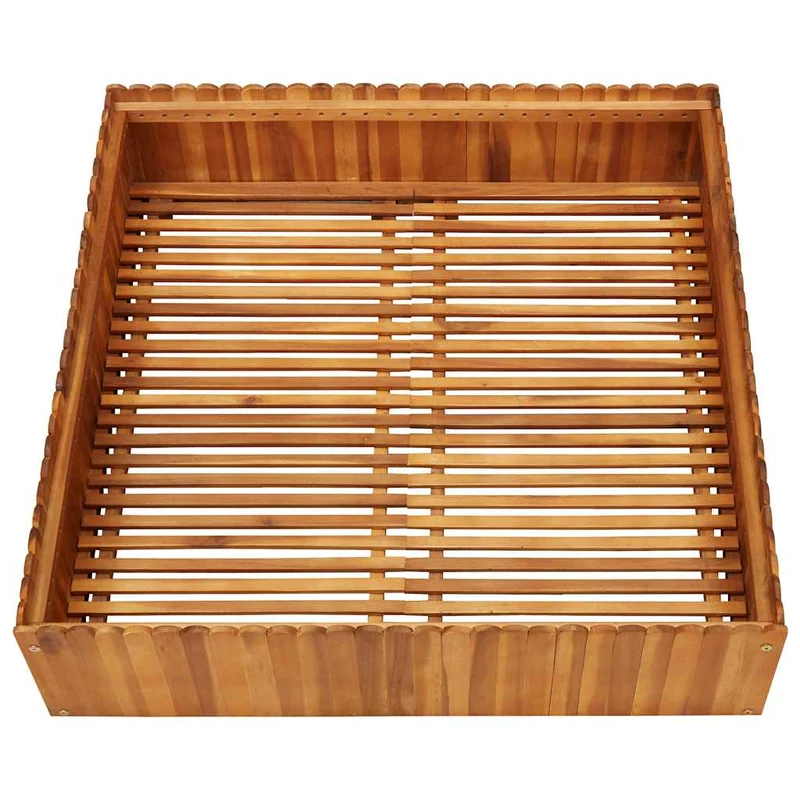Arriate De Madera Maciza De Acacia 100x100x25 Cm