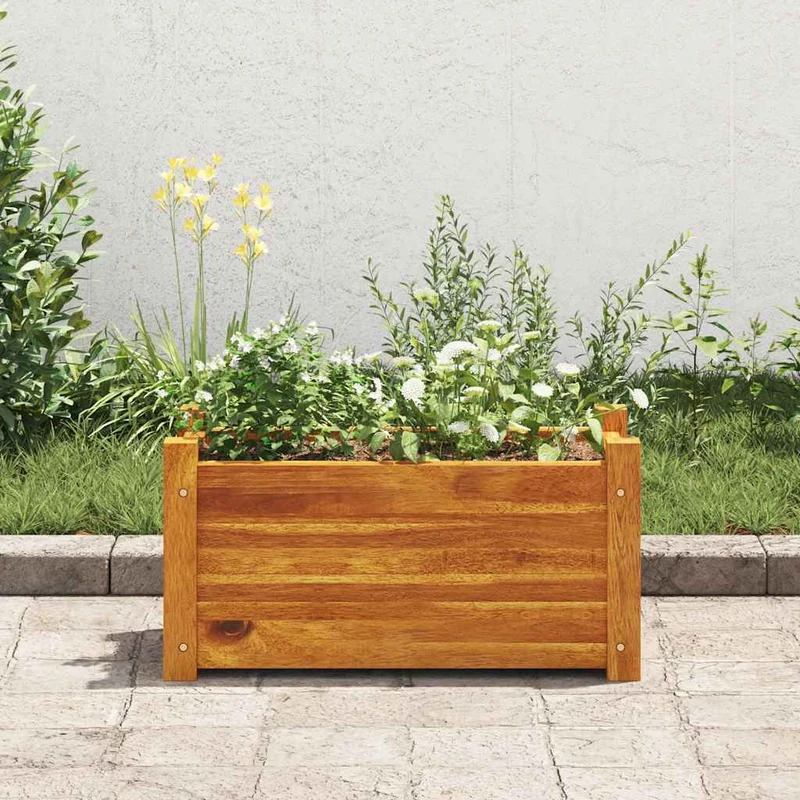 Arriate De Madera De Acacia 50x25x25 Cm