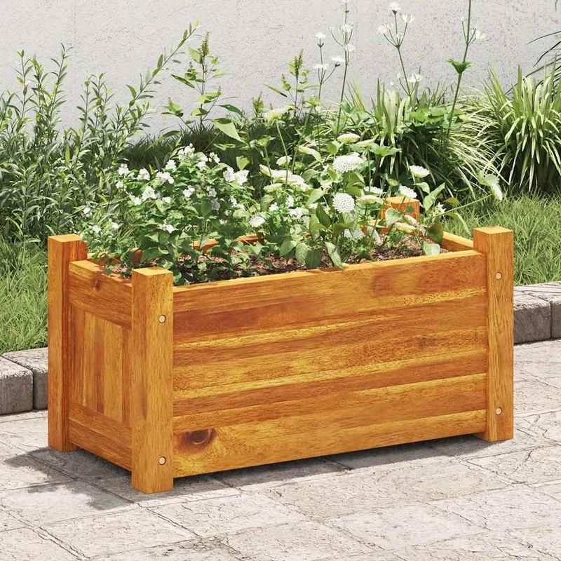 Arriate De Madera De Acacia 50x25x25 Cm