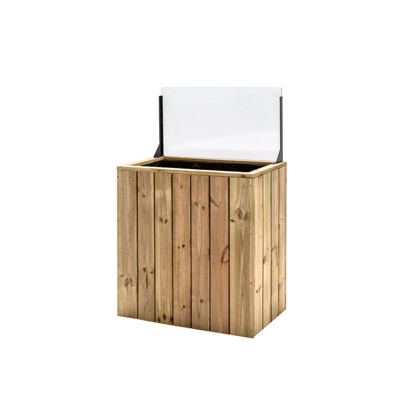 Jardinera Alta De Madera Autoportante Con Cortavientos 40 Cm 75x44,5x80 Cm Hortalia