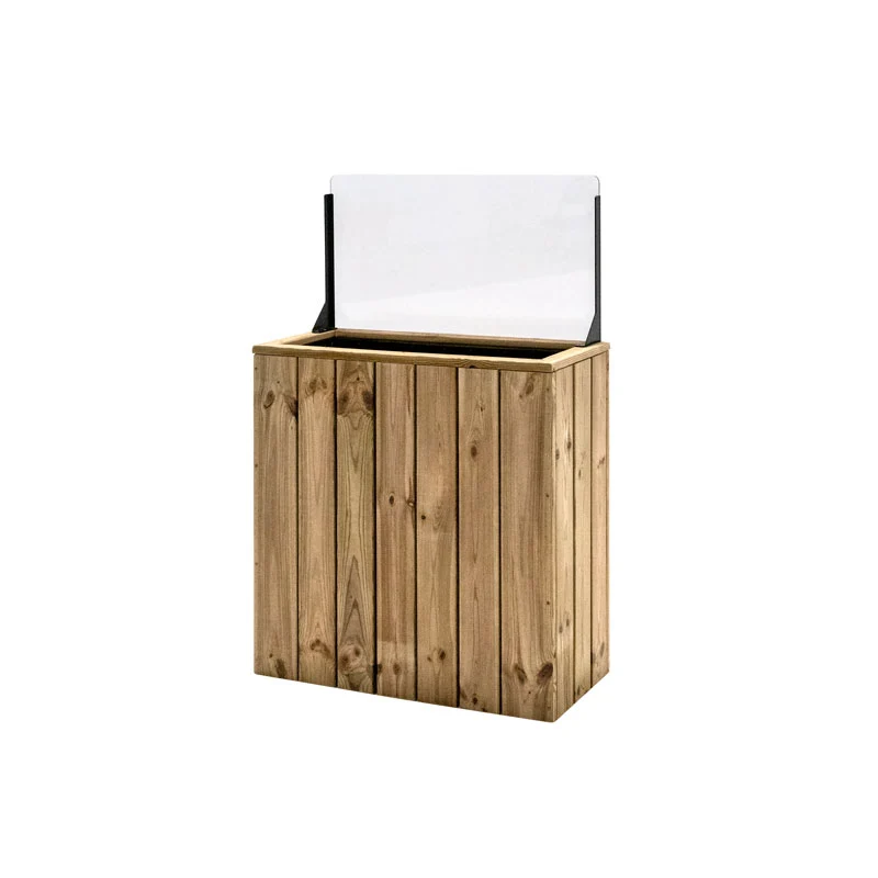 Jardinera Alta De Madera Autoportante Con Cortavientos 40 Cm 75x34,5x80 Cm Hortalia