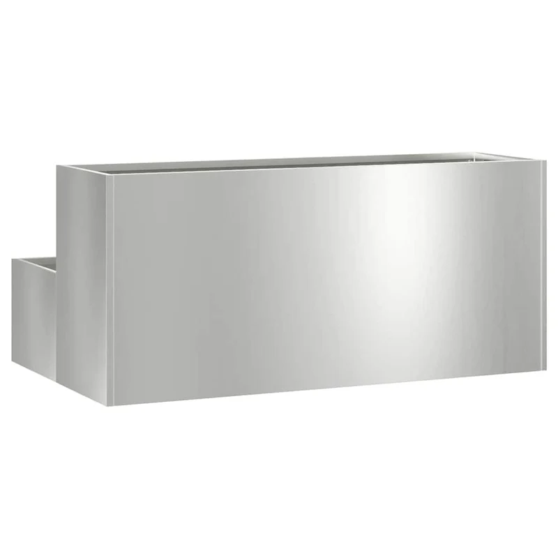Macetero De Jardín Plateado 100 X 60 X 45 Cm Acero Galvanizado