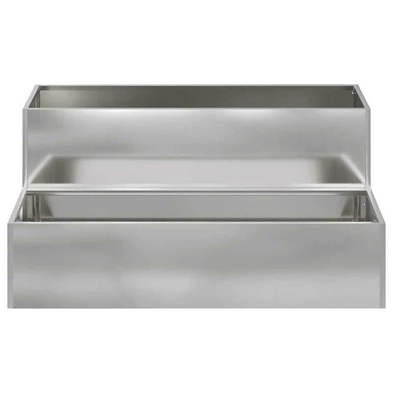 Macetero De Jardín Plateado 100 X 60 X 45 Cm Acero Galvanizado
