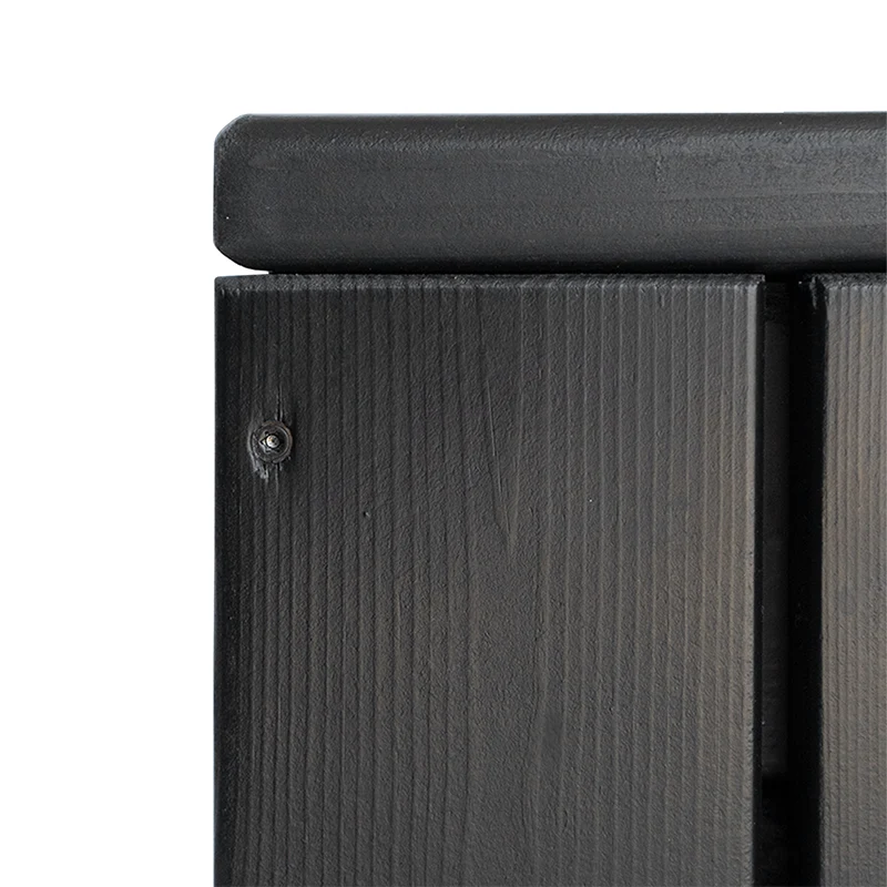 Jardinera Alta De Madera Con Ruedas 100x34x80 Cm Ebony Black Hortalia