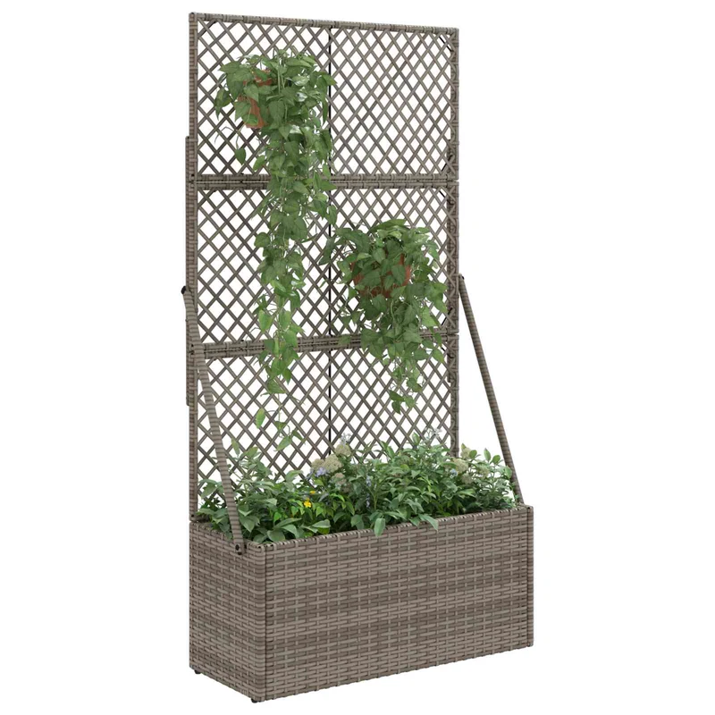 Maceta De Jardín Con Enrejado Gris 70 X 30 X 135 Cm