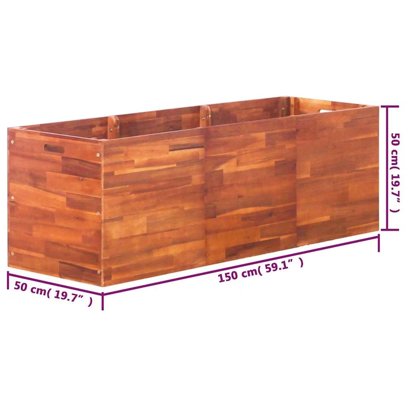 Arriate De Madera De Acacia 150x50x50 Cm