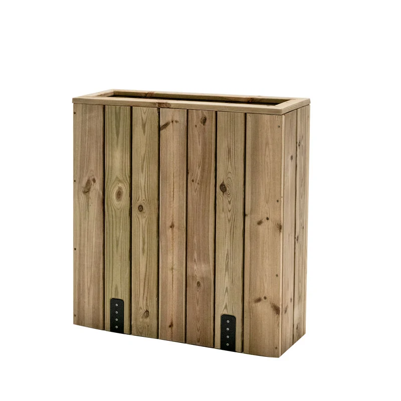 Jardinera Alta De Madera Con Anclaje Al Suelo 75x24x80 Cm Hortalia