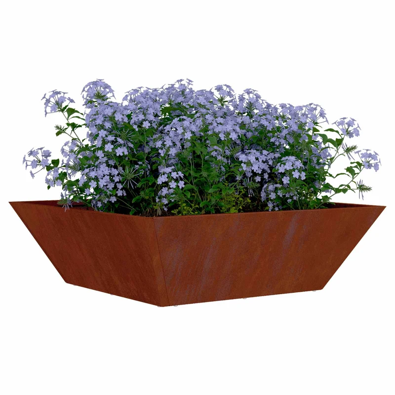Macetero De Jardín 5 Uds. Oxidado 50 X 50 X 15 Cm Acero Oxidado