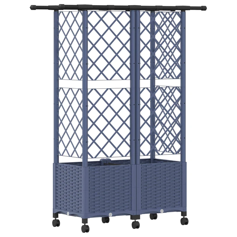 Cama Elevada Con Trellis Y Techo Gris 124 X 40 X 142 Cm Pp