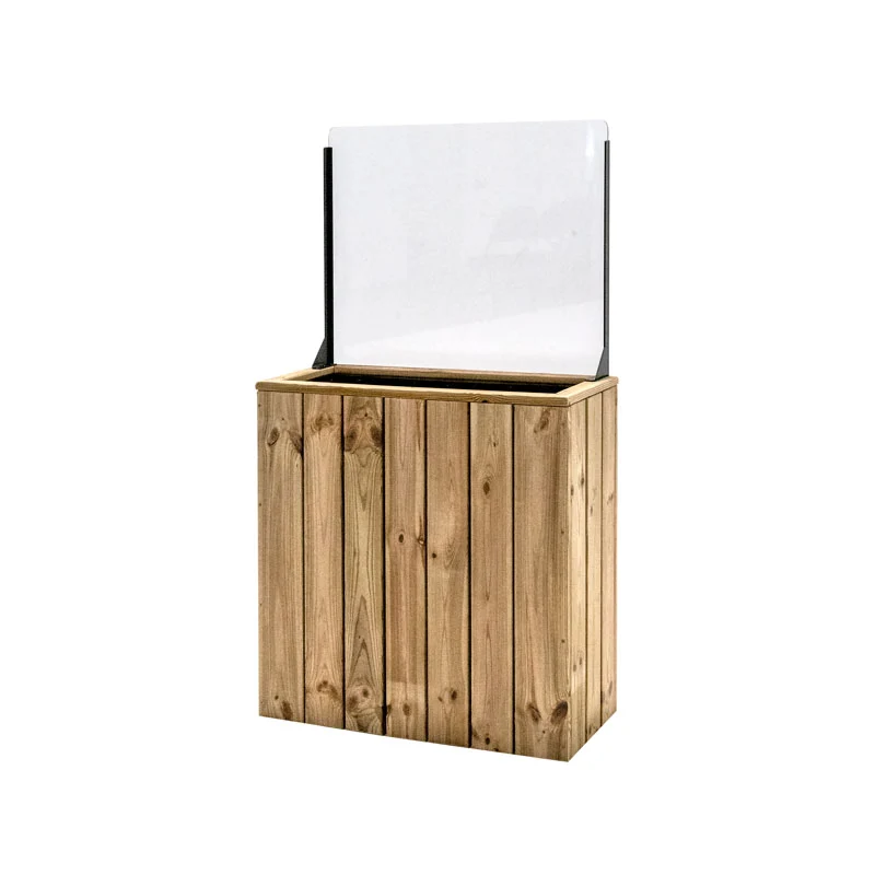 Jardinera Alta De Madera Autoportante Con Cortavientos 60 Cm 75x34,5x80 Cm Hortalia