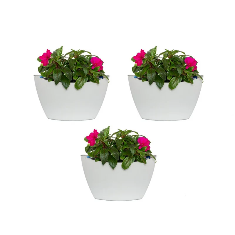Jardín Vertical Modular Citysens Con Riego Manual De 3 Maceteros – Gris Claro, Polipropileno 100% Reciclado