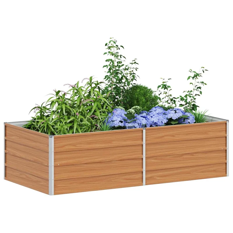 Arriate Elevado Marrón Claro 160 X 80 X 45 Cm Acero Galvanizado