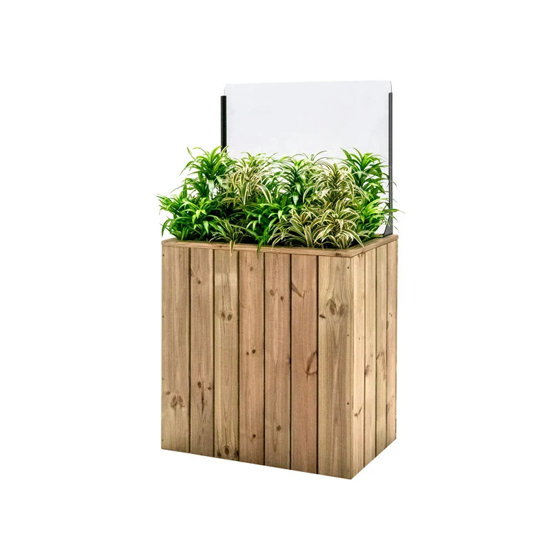 Jardinera Alta De Madera Autoportante Con Cortavientos 60 Cm 75x44,5x80 Cm Hortalia