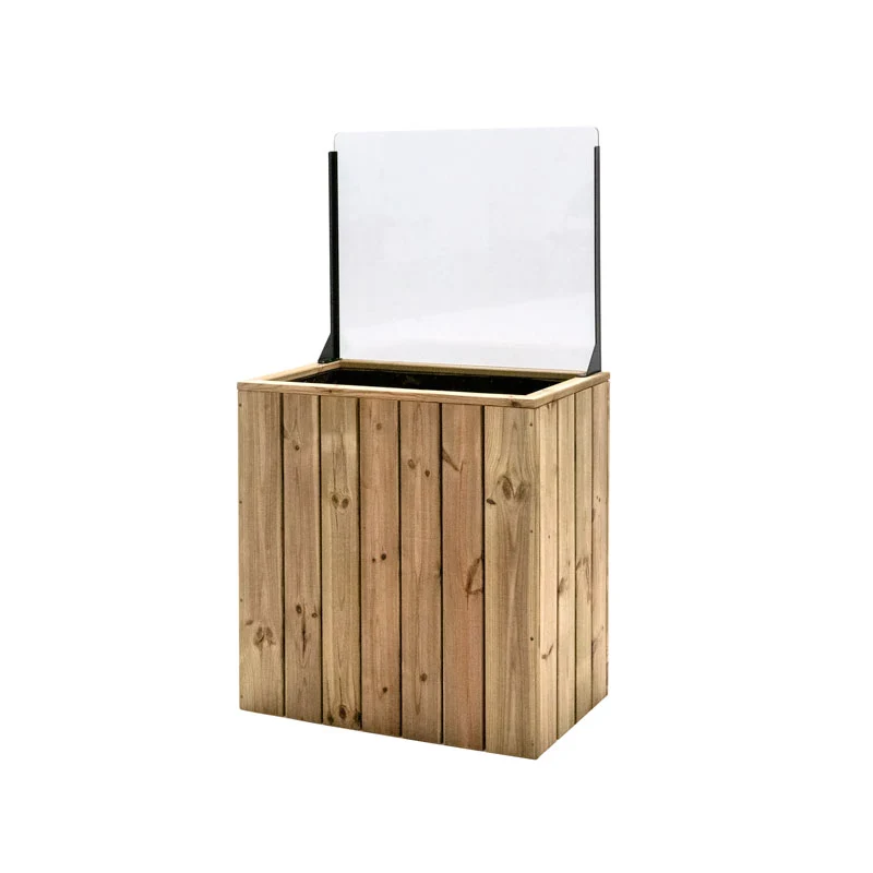 Jardinera Alta De Madera Autoportante Con Cortavientos 60 Cm 75x44,5x80 Cm Hortalia