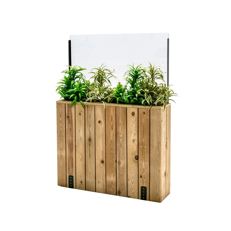 Jardinera Alta De Madera Con Cortavientos 60 Cm 100x24x80 Cm Hortalia