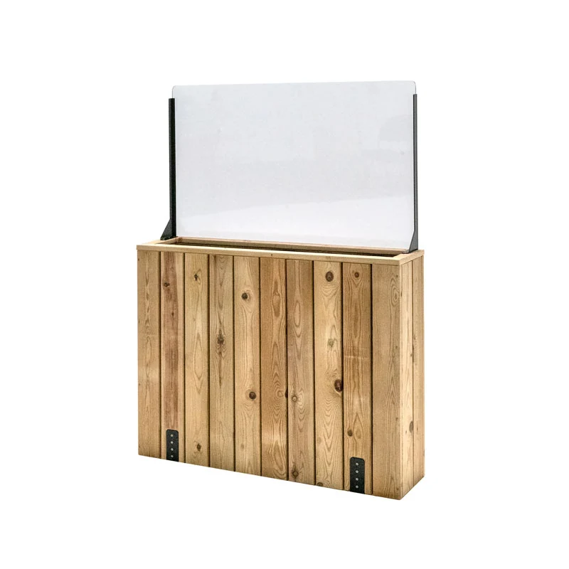Jardinera Alta De Madera Con Cortavientos 60 Cm 100x24x80 Cm Hortalia