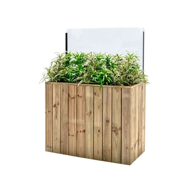Jardinera Alta De Madera Autoportante Con Cortavientos 60 Cm 100x44,5x80 Cm Hortalia