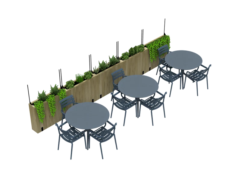 Jardinera Alta De Madera Autoportante Con Cortavientos 60 Cm 100x44,5x80 Cm Hortalia