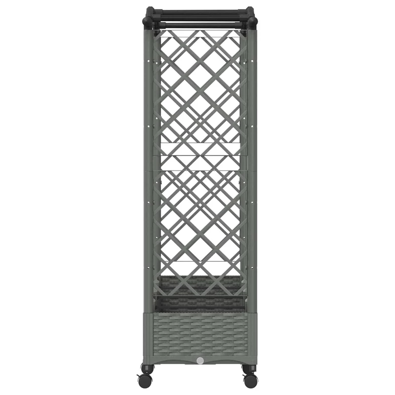 Cama Elevada Con Trellis Y Techo Gris Claro 207 X 40 X 129 Cm