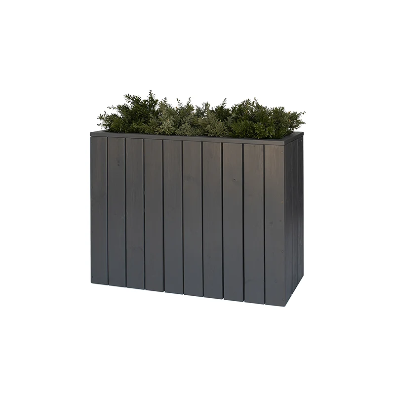 Jardinera Alta De Madera Autoportante 100x34,5x80 Cm City Grey Hortalia
