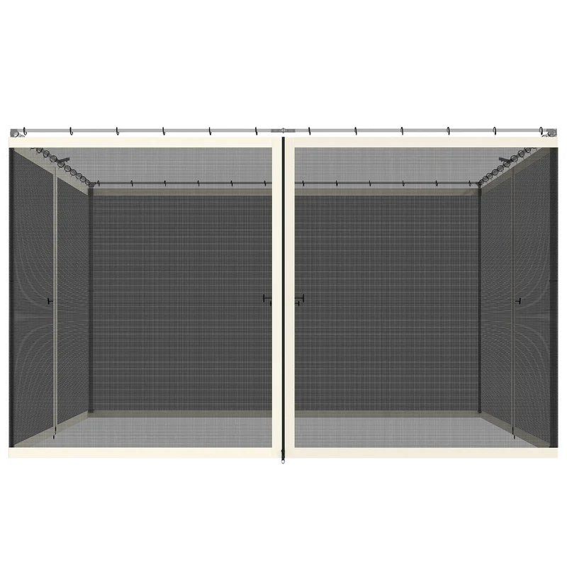 Outsunny 4 Paneles Laterales 335x207 Cm Para Carpa De Jardín Mosquitera