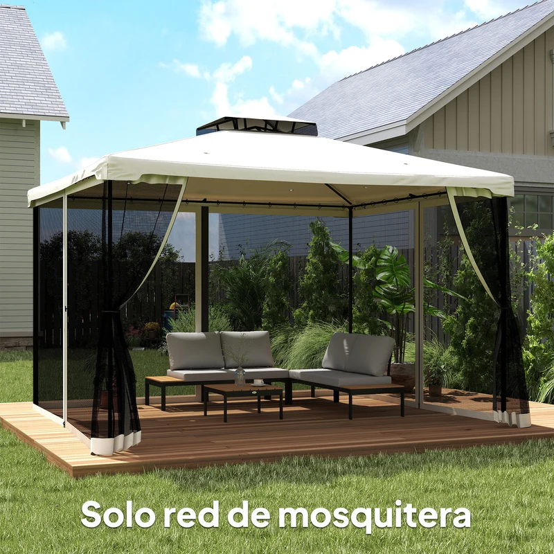 Outsunny 4 Paneles Laterales 335x207 Cm Para Carpa De Jardín Mosquitera
