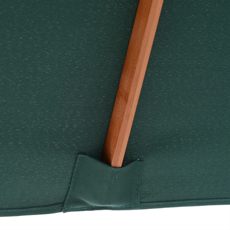 Outsunny Sombrilla De Jardín 200x150x235 Cm Inclinable Con Doble Techo Verde