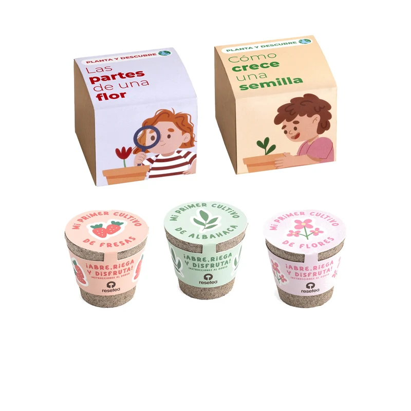 Pack 5 Kits de Cultivo Educativos Stem y Montessori | Regalo Didáctico para Niños - Resetea