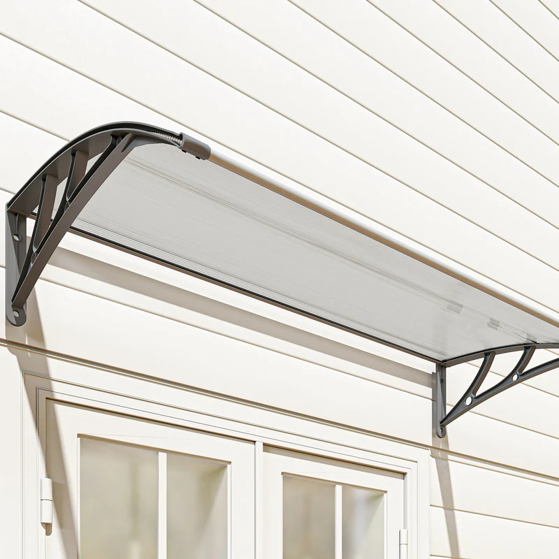 Outsunny Tejadillo De Protección 110x60 Cm Para Puertas Y Ventanas Transparente