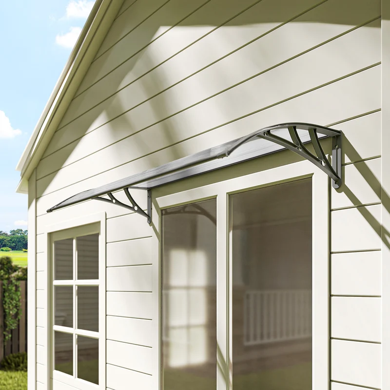Outsunny Tejadillo De Protección 110x60 Cm Para Puertas Y Ventanas Transparente