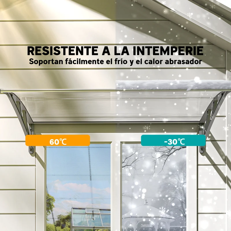 Outsunny Tejadillo De Protección 110x60 Cm Para Puertas Y Ventanas Transparente