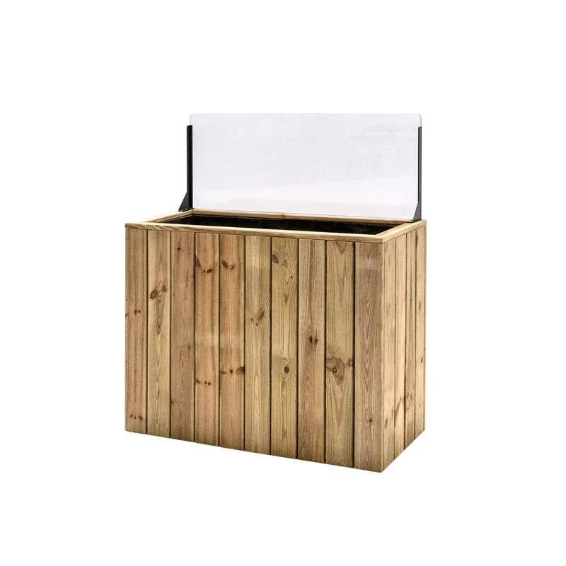 Jardinera Alta De Madera Autoportante Con Cortavientos 40 Cm 100x44,5x80 Cm Hortalia
