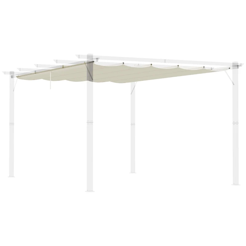 Outsunny Cubierta Para Pérgola Retráctil 3,5x2,6 M Para Marco De 4x3 M Crema
