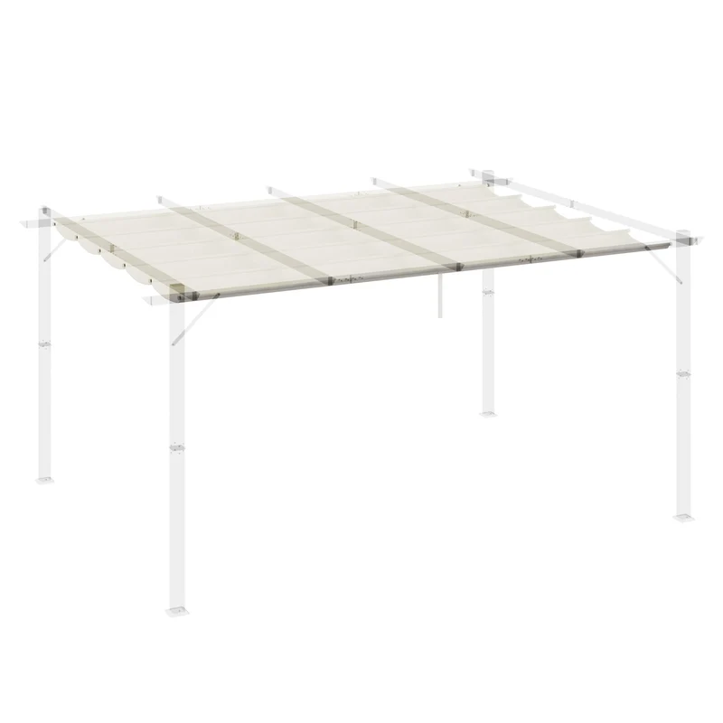 Outsunny Cubierta Para Pérgola Retráctil 3,5x2,6 M Para Marco De 4x3 M Crema