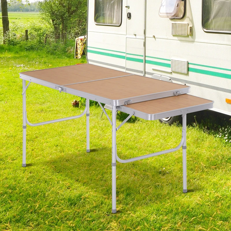 Outsunny Mesa De Picnic Plegable Mesa De Camping Con Hoja Abatible Estructura