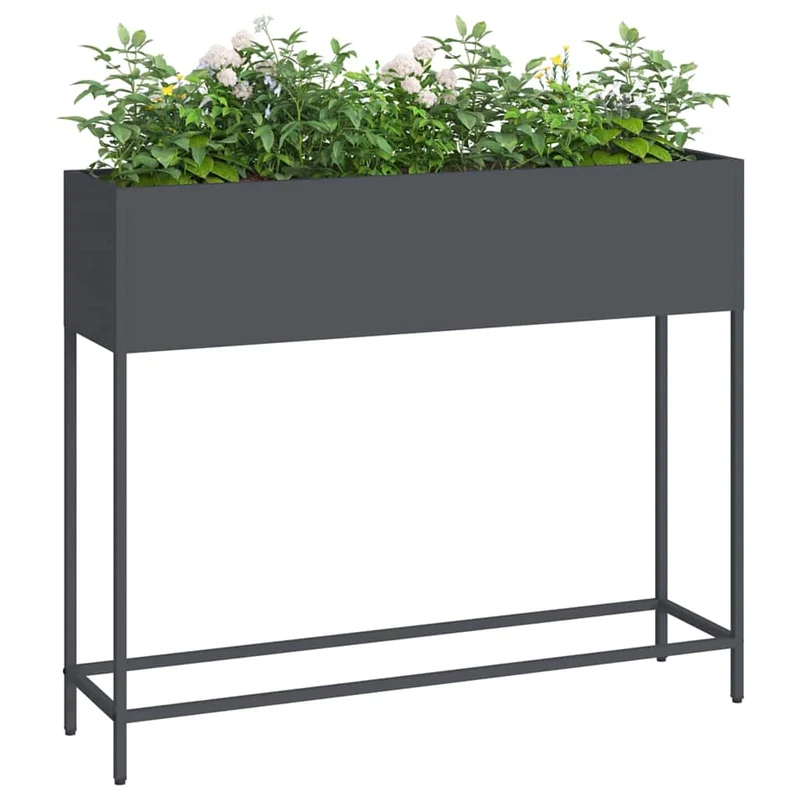Jardinera Elevada Antracita 100 X 26 X 82 Cm Acero